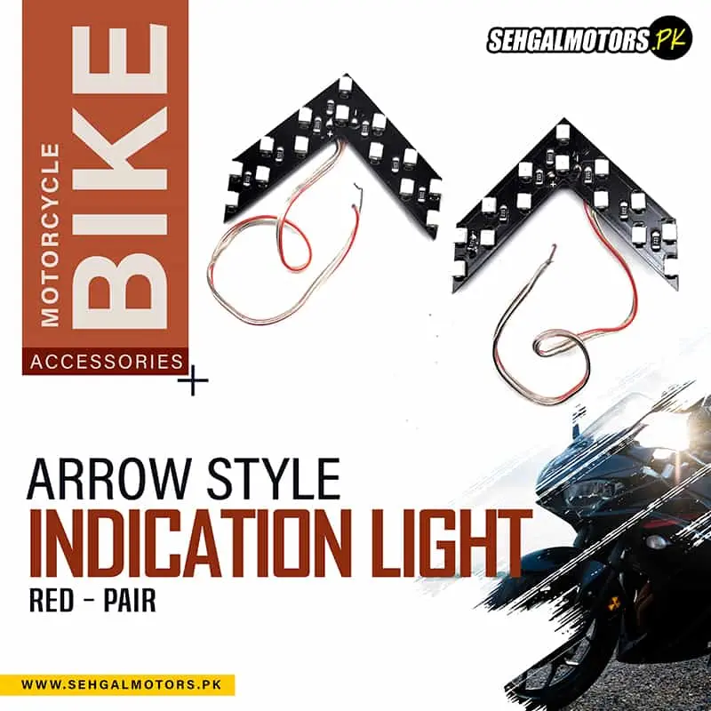 Arrow Style Indication Light For Motorcycle Bike Red - Pair A500346 1