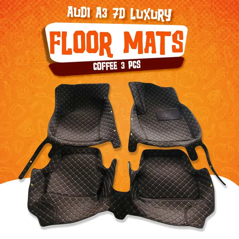Audi A3 7D Luxury Floor Mats - Coffee - 3 Pcs Set 2012 - 2021 1