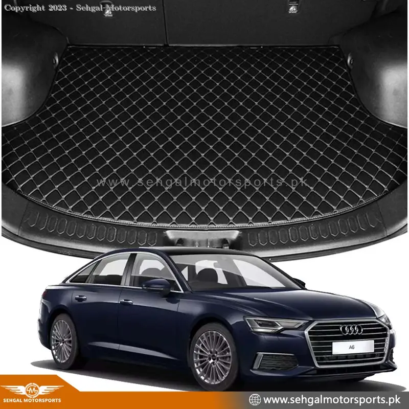 Audi A4 7D Eco Trunk Mat Black With Black Stitch Model 2016-2018 1