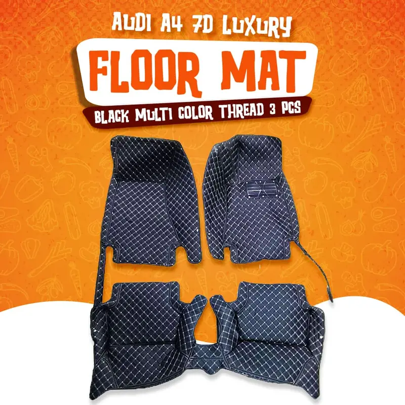 Audi A4 7D Luxury Floor Mats - Black - 3 Pcs Set 2016 - 2021 1