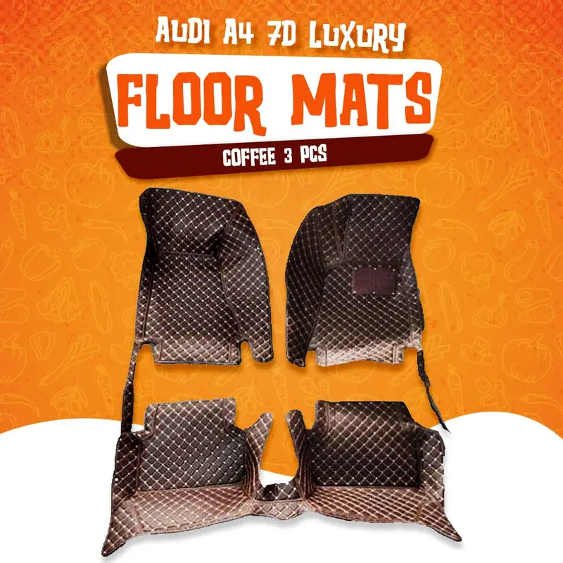 Audi A4 7D Luxury Floor Mats - Coffee 3 Pcs Set 2016 - 2021 1