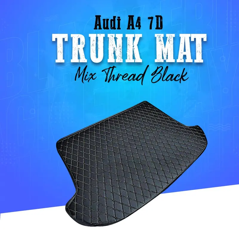 Audi A4 7D Trunk Mat Mix Thread Black 2016 - 2021 - Cargo Boot Liner Diggi Protection Tray Cover 2