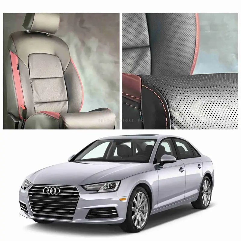 Audi A4 Breathable Black Red Seat Covers 2021 - 2025 1