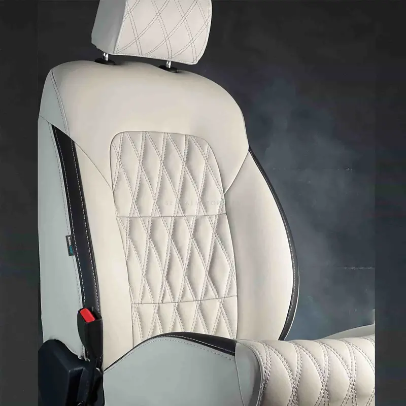 Audi A4 Diamond Cut Beige Black Seat Covers 2021 - 2025 2