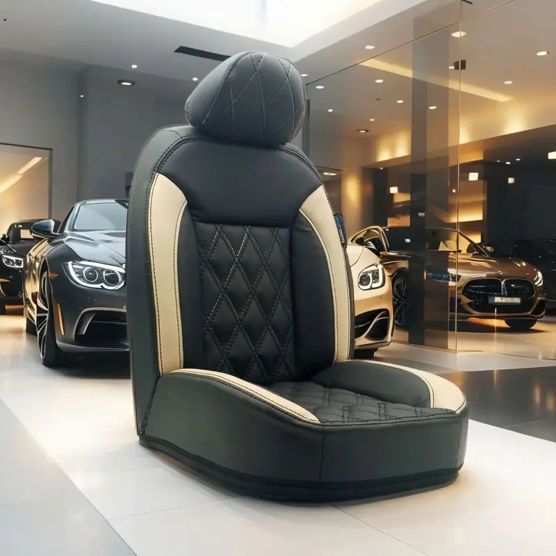 Audi A4 Diamond Cut Black Beige Seat Covers 2