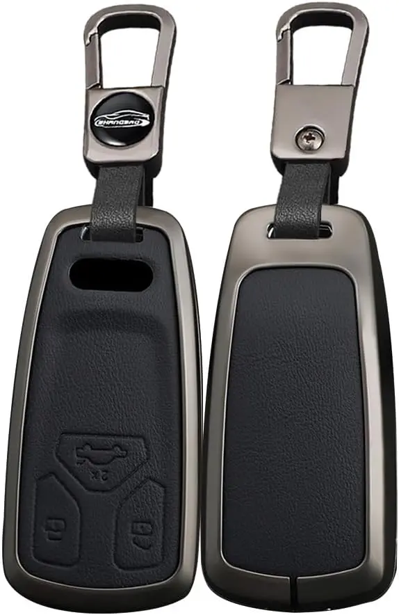 Audi A4 / Rs4 / Q5 Zinc Alloy With Leather Key Cover Model: 2012-2020 1