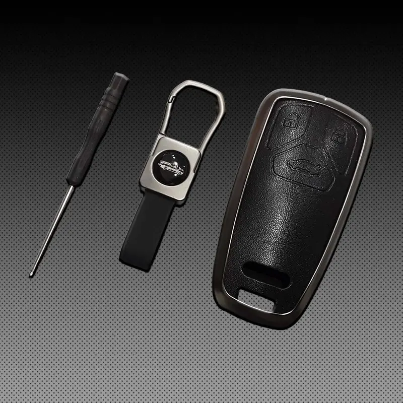 Audi A4 / Rs4 / Q5 Zinc Alloy With Leather Key Cover Model: 2012-2020 2