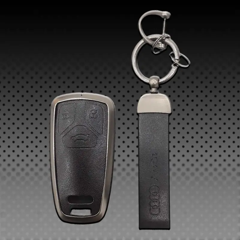 Audi A4 / Rs4 / Q5 Zinc Alloy With Leather Key Cover Model: 2012-2020 2