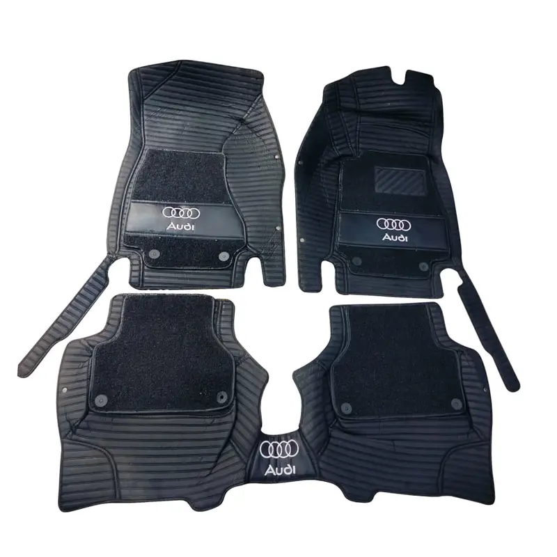 Audi A5 10D Floor Mats Lining Black With Black Grass 2017 - 2021 - Mix Thread 3 Pcs 2