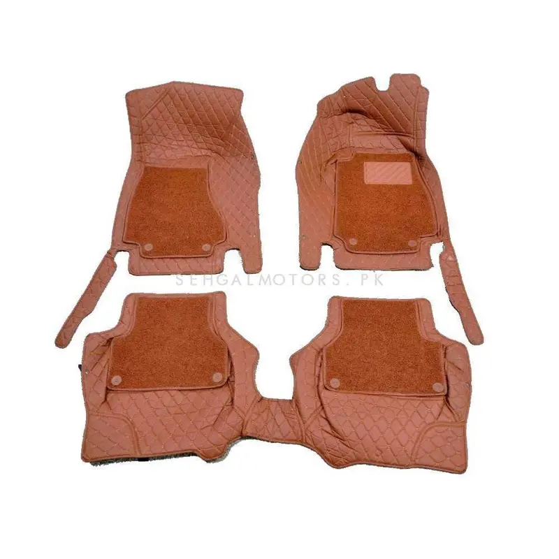 Audi A5 9D Floor Mats Mix Thread Brown With Brown Grass 3Pcs 2017 - 2021 2