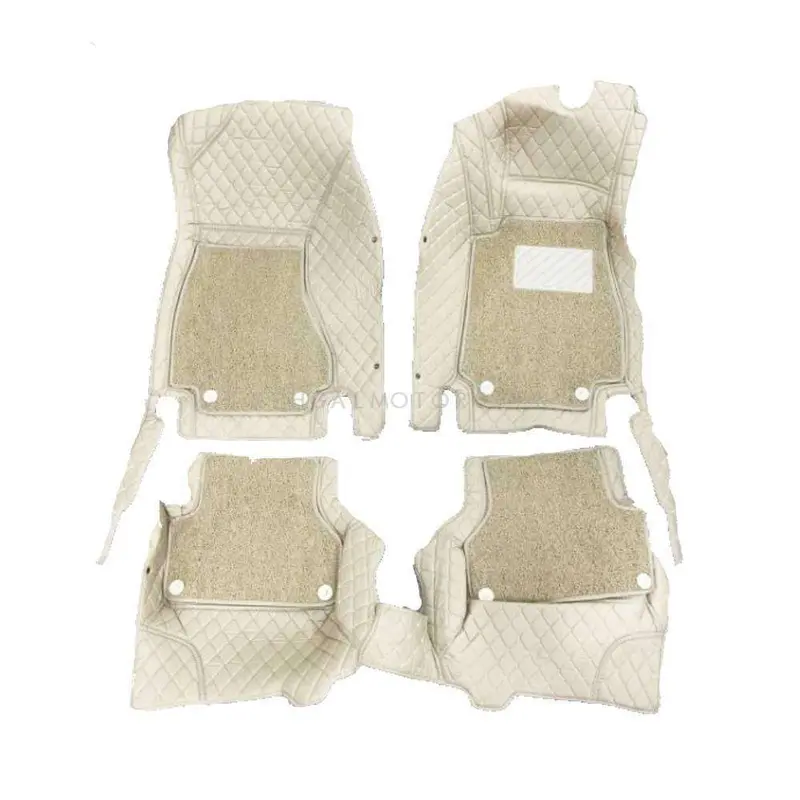 Audi A5 9D Floor Mats Mix Thread Grass 3 Pcs 2017 - 2021 - Beige With Beige 2