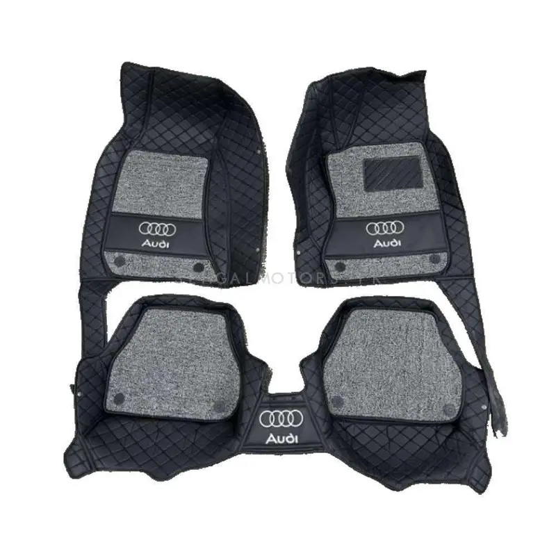 Audi A6 10D Floor Mats Mix Thread Black With Grey Grass 2011 - 2021 - Mix Thread 3 Pcs 2