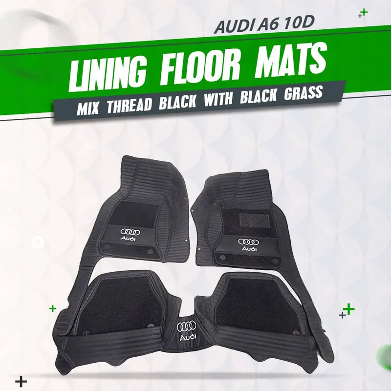 Audi A6 10D Lining Floor Mats - Mix Thread Black 2011 - 2021 - Mix Thread 3 Pcs 1