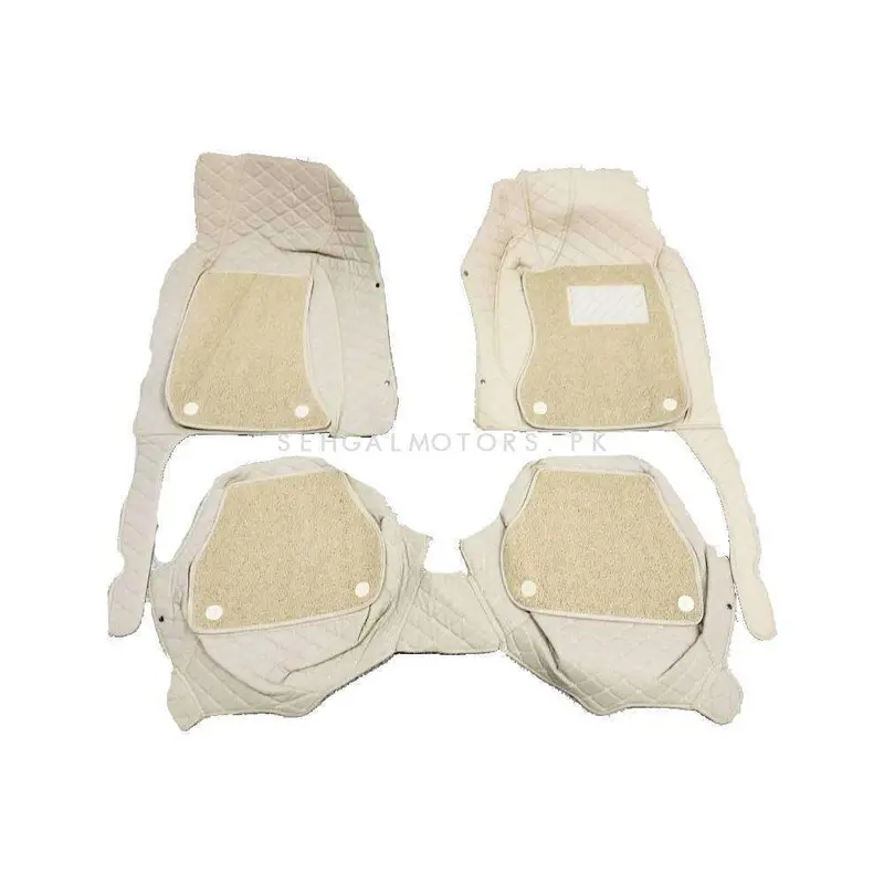 Audi A6 9D Floor Mats Mix Thread Beige With Beige Grass 3Pcs 2011 - 2021 2