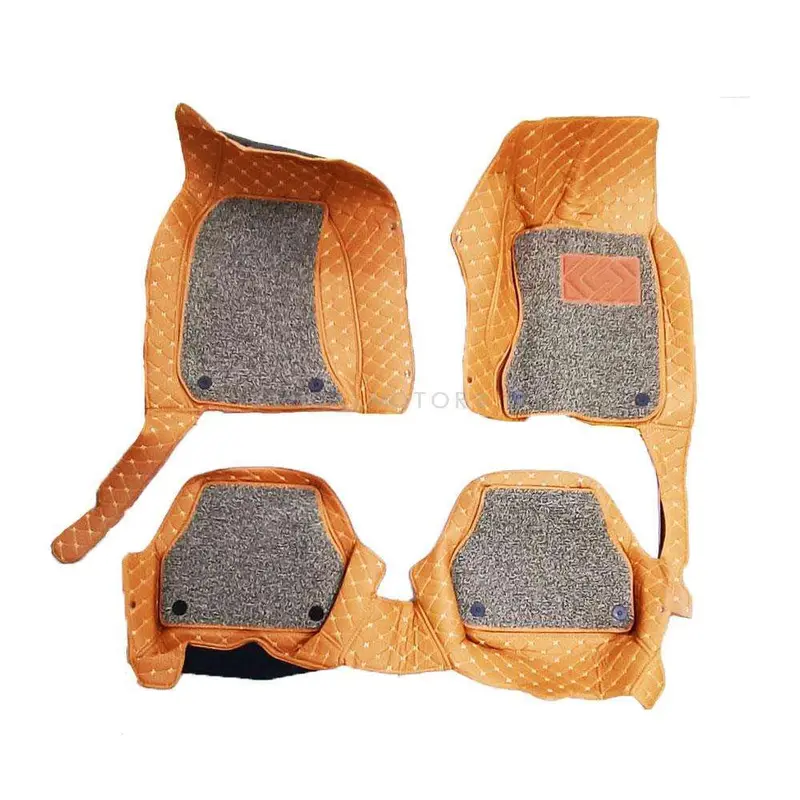 Audi A6 9D Luxury Floor Mats Mix Thread Brown With Grey Grass 3 Pcs 2011 - 2021 2