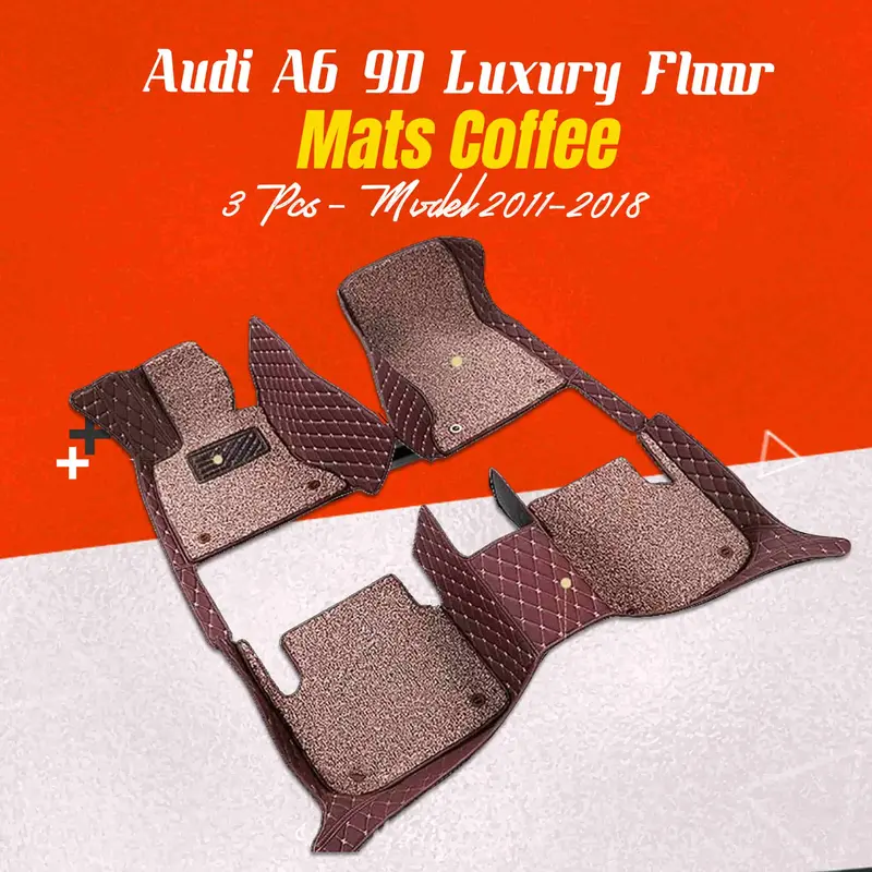 Audi A6 9D Luxury Floor Mats Mix Thread Coffee 3 Pcs 2011 - 2021 1