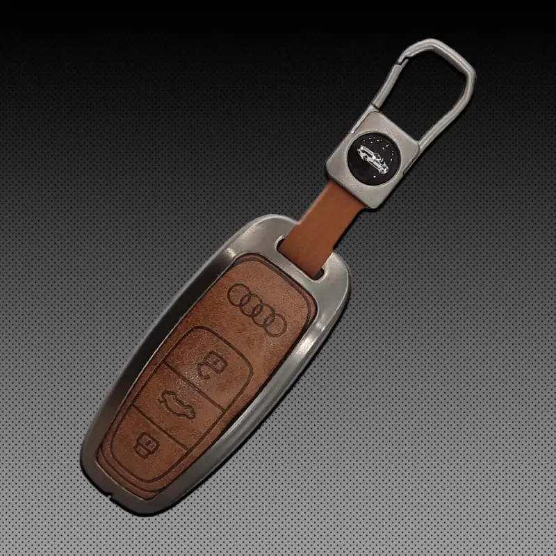 Audi A6 / A7 / A8l Zinc Alloy With Leather Key Cover Model: 2005-2020 1