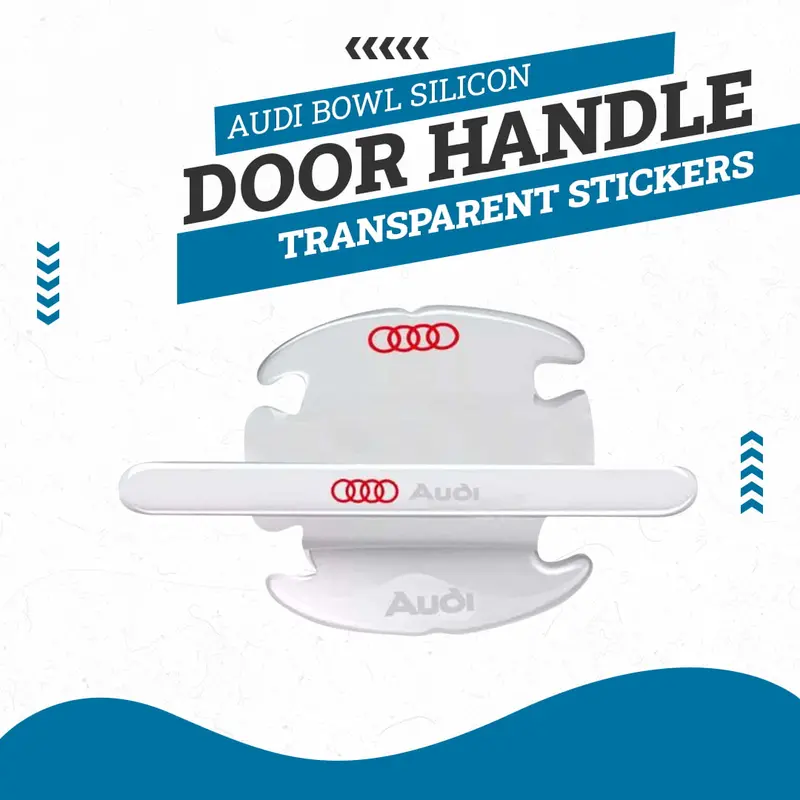 Audi Door Handle Bowl Silicon Transparent Stickers 8Pcs - - Anti Collision Protection Strip 1