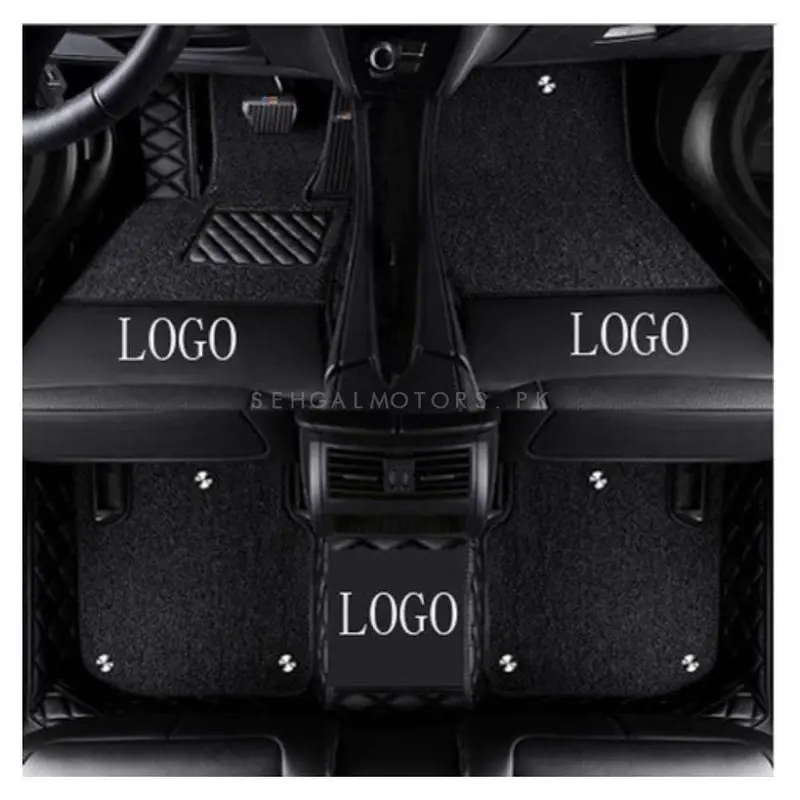 Audi E Tron 10D Floor Mats - Mix Thread Black With Black Grass 2020 - 2025 - 3 Pcs Set 1