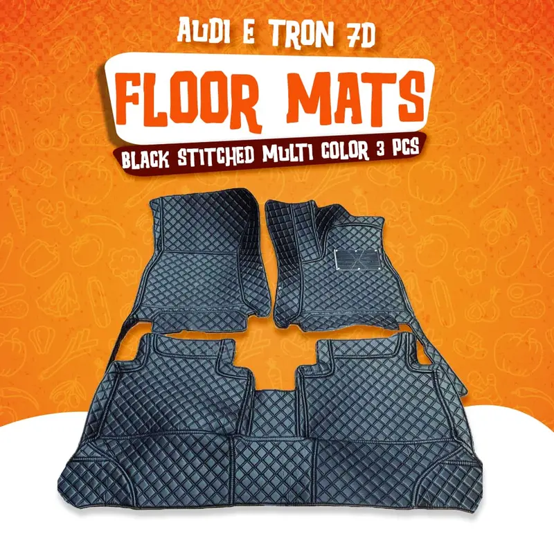 Audi E Tron 7D Floor Mats - Black - 3 Pcs Set 2020 - 2025 1