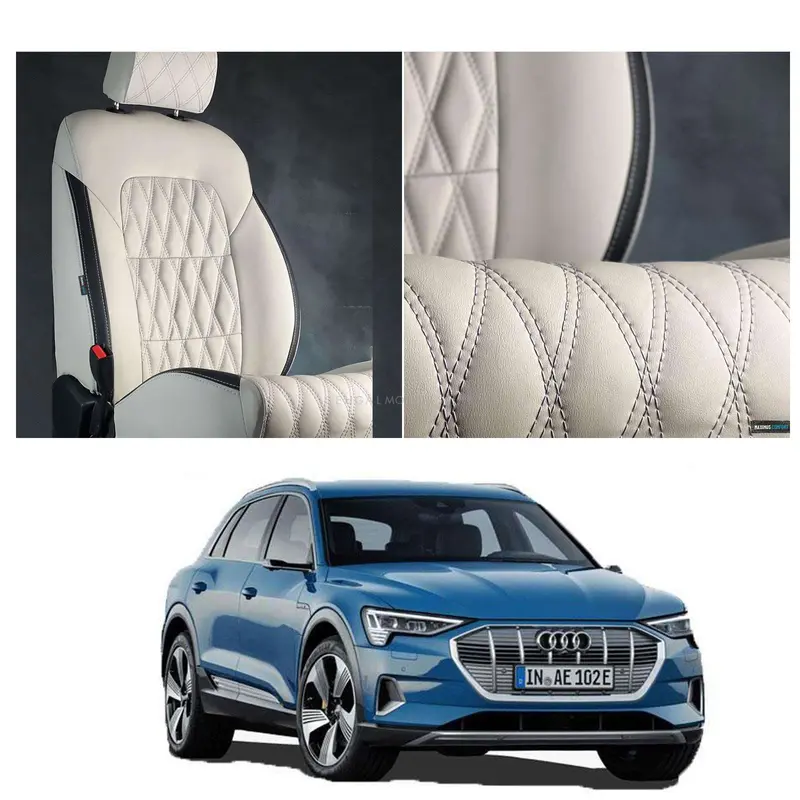 Audi E Tron Diamond Cut Beige Black Seat Covers 2020 - 2025 1