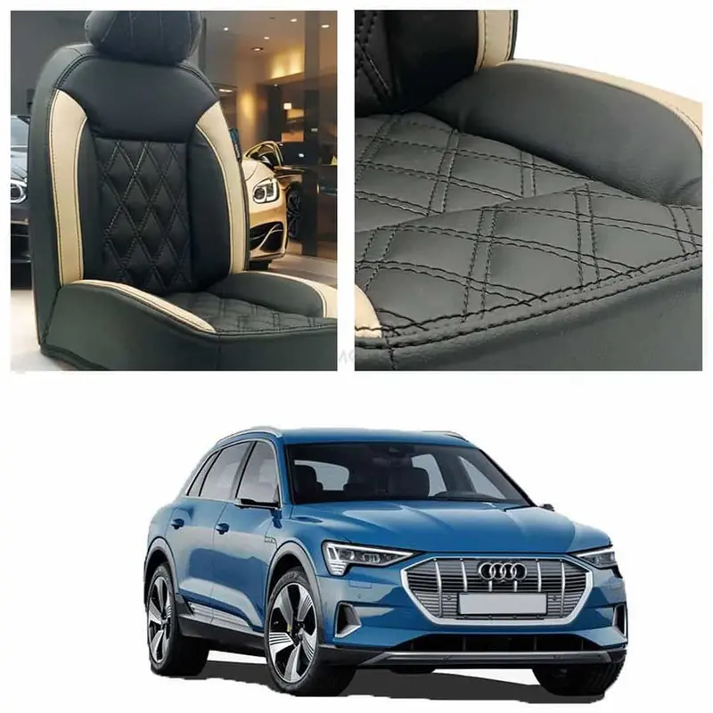 Audi E Tron Diamond Cut Black Beige Seat Covers 1