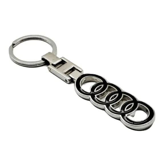 Audi Logo Black Metal Keychain Keyring 2