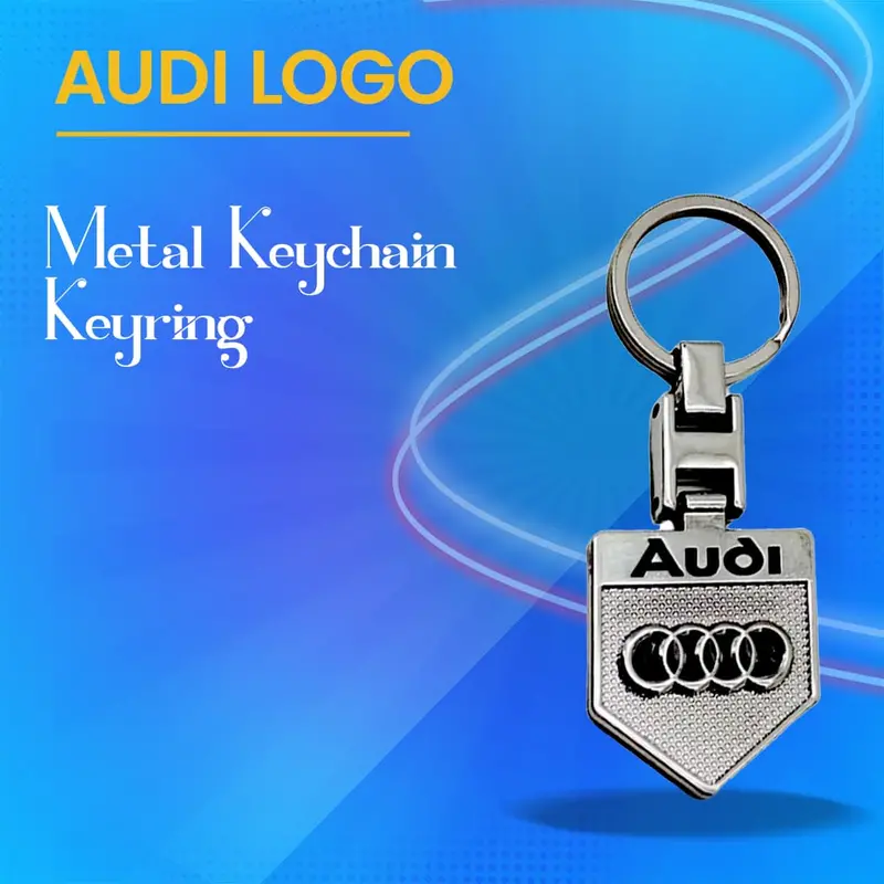 Audi Metal Keychain Keyring Badge Style - Chrome 1
