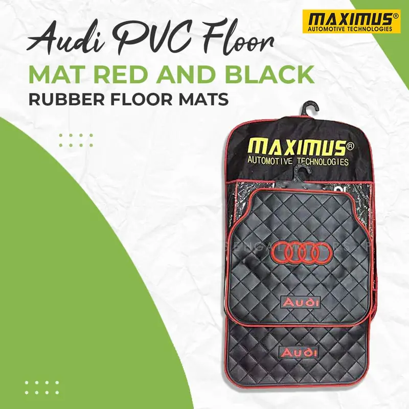 Audi Pvc Floor Mat Red And Black Mix Design - Foot Mat For Car 1