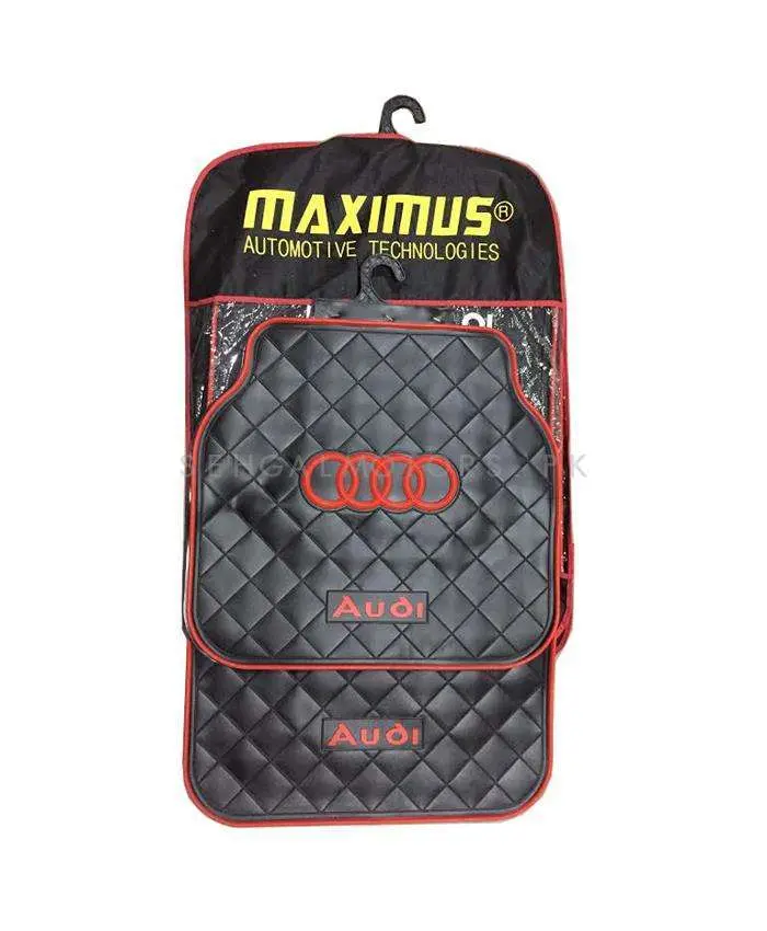 Audi Pvc Floor Mat Red And Black Mix Design - Foot Mat For Car 2
