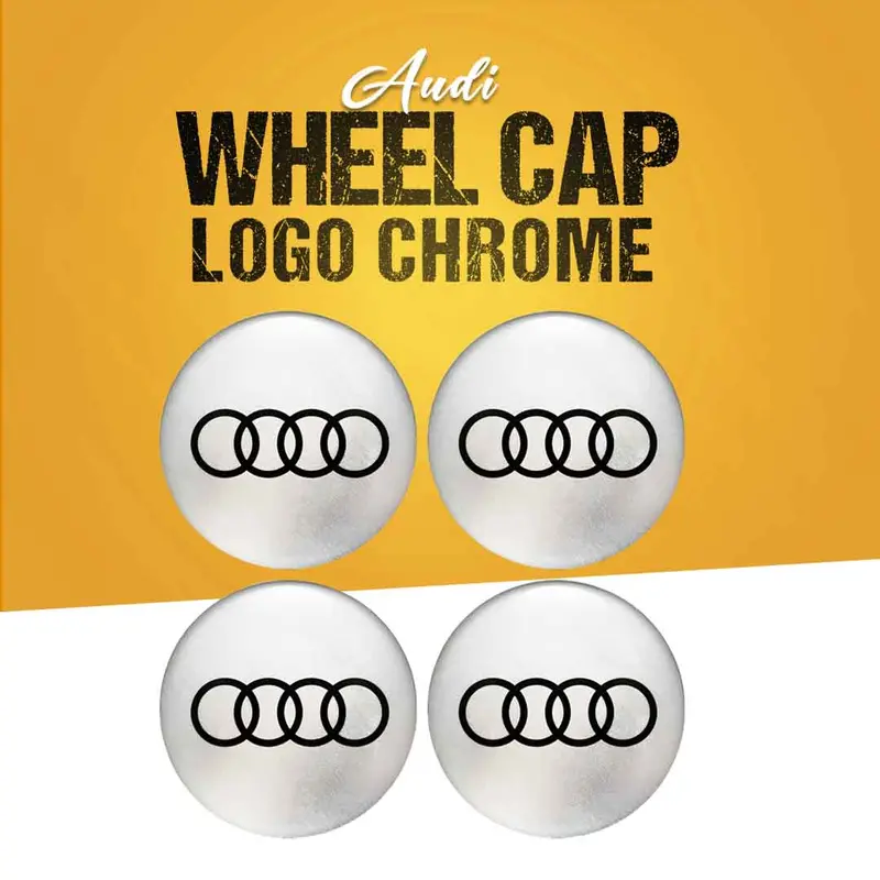 Audi Wheel Cap Logo Chrome Center Hub Badge Sticker - 4 Pcs 1