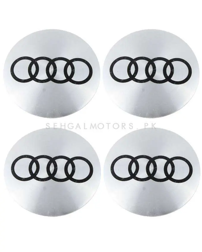 Audi Wheel Cap Logo Chrome Center Hub Badge Sticker - 4 Pcs 2