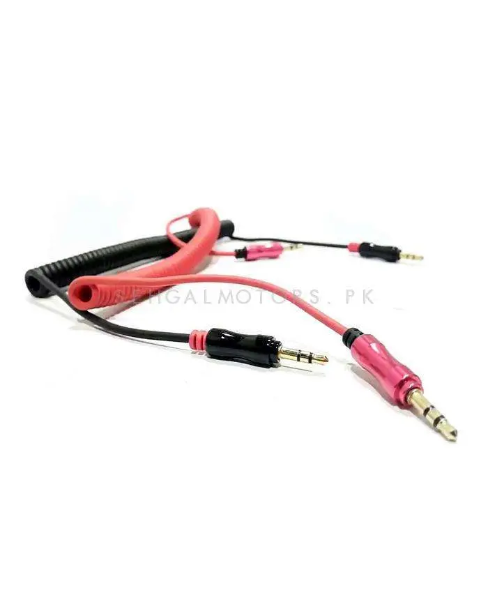 Aux Cables Flexible Spring - Mix Color - Audio Extension Cable | Aux Cable For Stereo 2