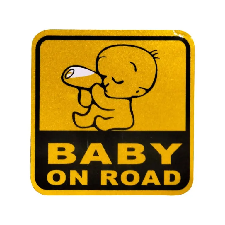 Baby On Road Yellow Sticker 1