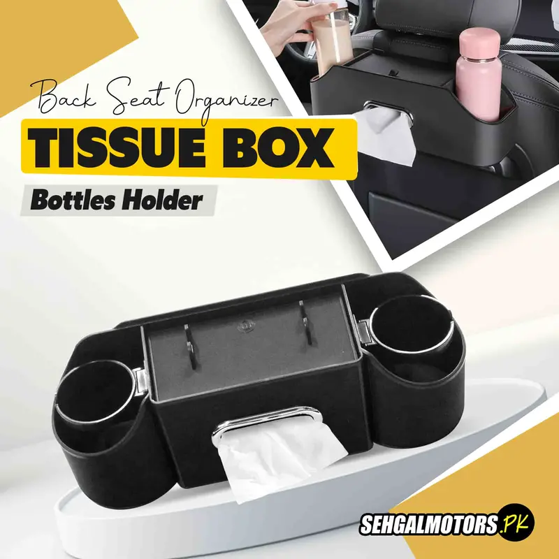Back Seat Organizer Tissue Box Bottles Holder 1