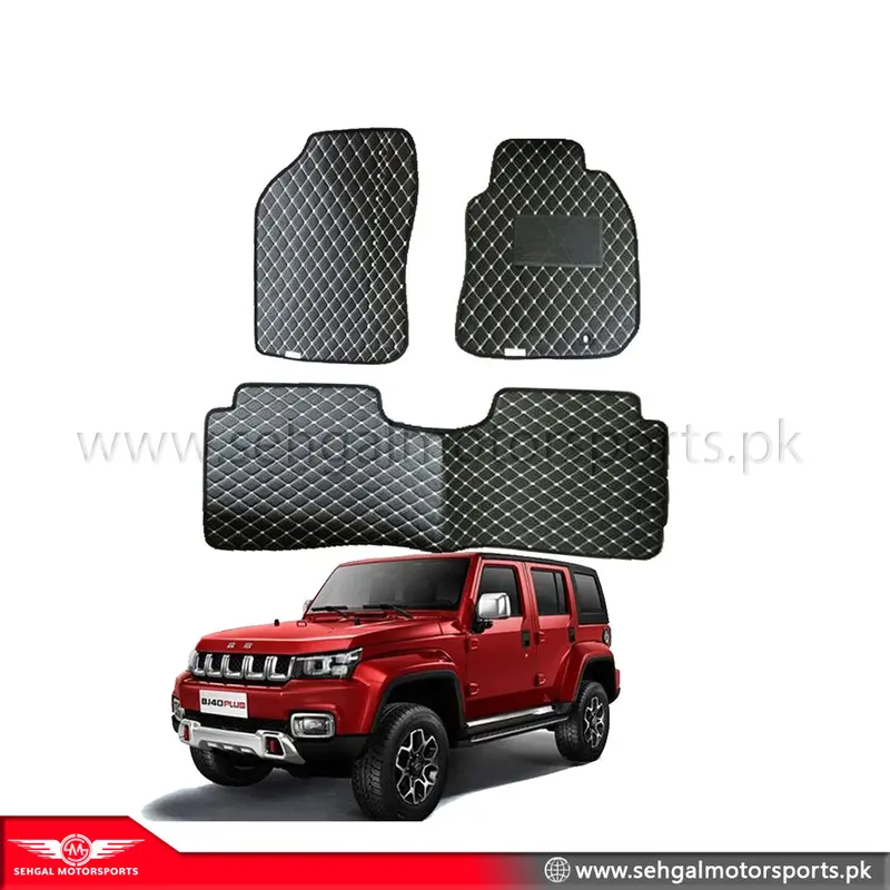 Baic Bj40 7D Eco Floor Mat Black With Beige Stitch Model 2022-2025 1