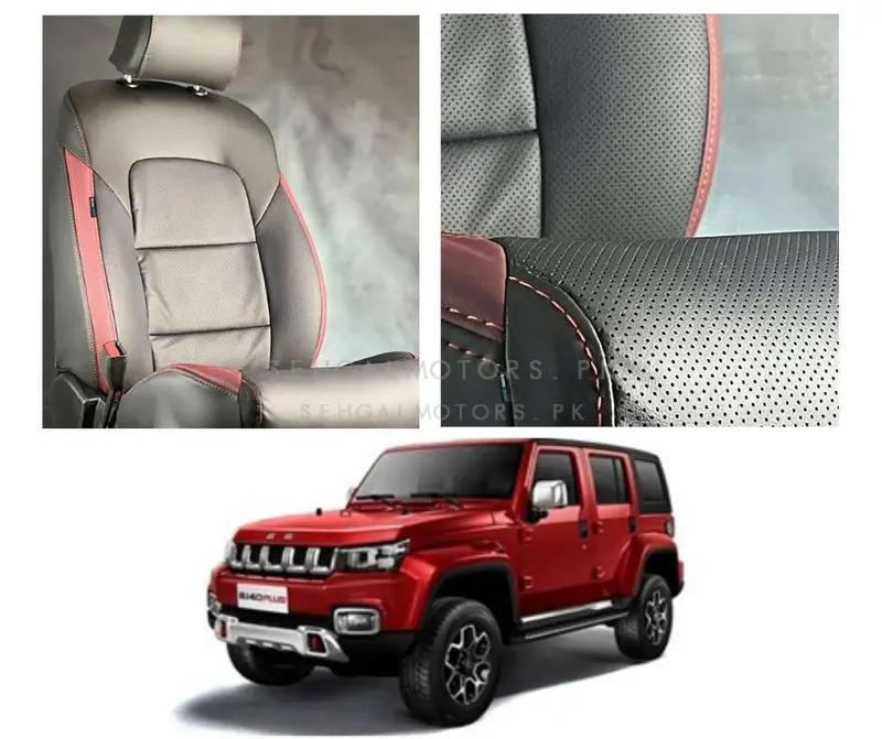 Baic Bj40 Breathable Black Red Seat Covers 2021 - 2025 1