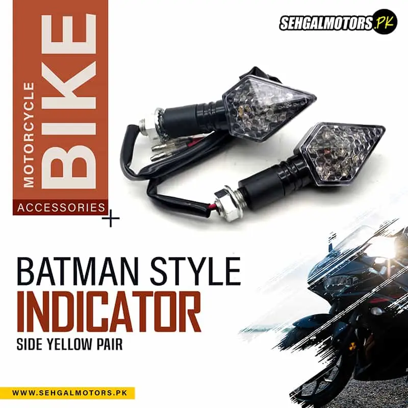 Batman Style Bike Side Indicator Yellow Pair 1