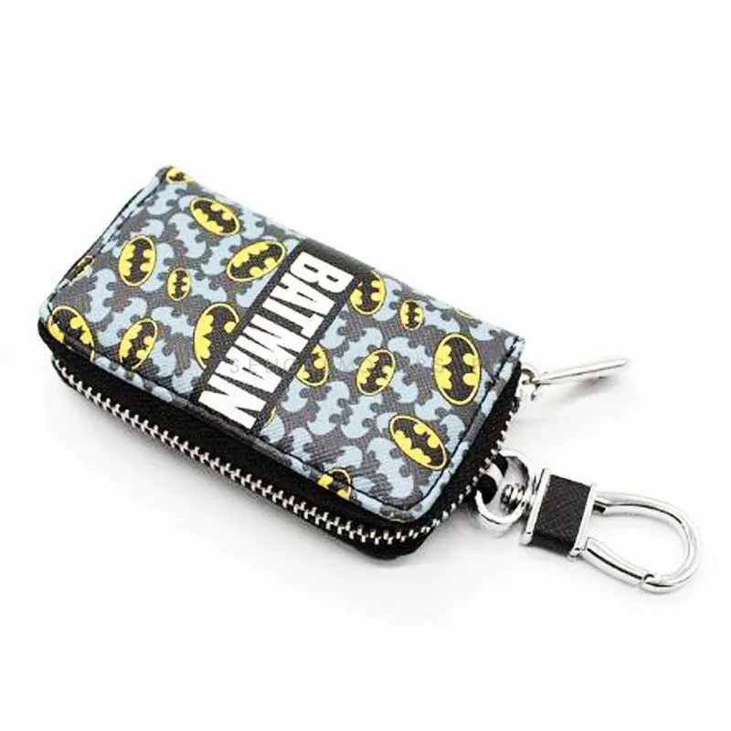 Batman Zipper Matte Leather Key Cover Pouch V1 With Keychain Ring 2