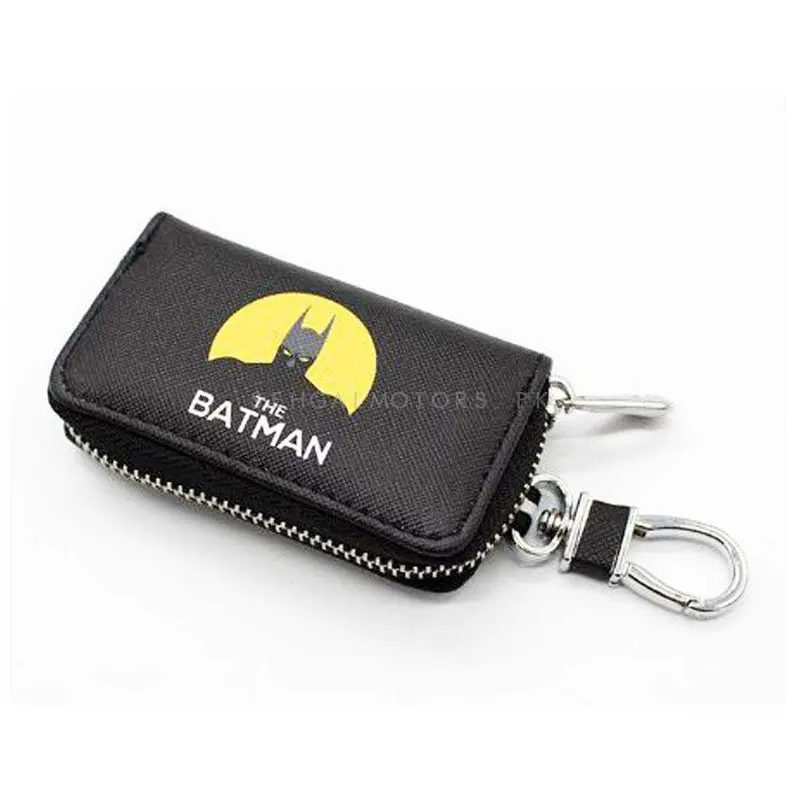 Batman Zipper Matte Leather Key Cover Pouch V2 With Keychain Ring 2