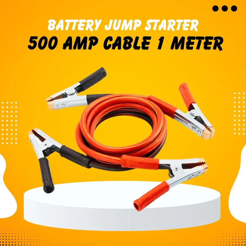 Battery Jump Start 500 Amp Cable 1 Meter - Sm-500 - Emergency Battery Booster Jump Starter 1
