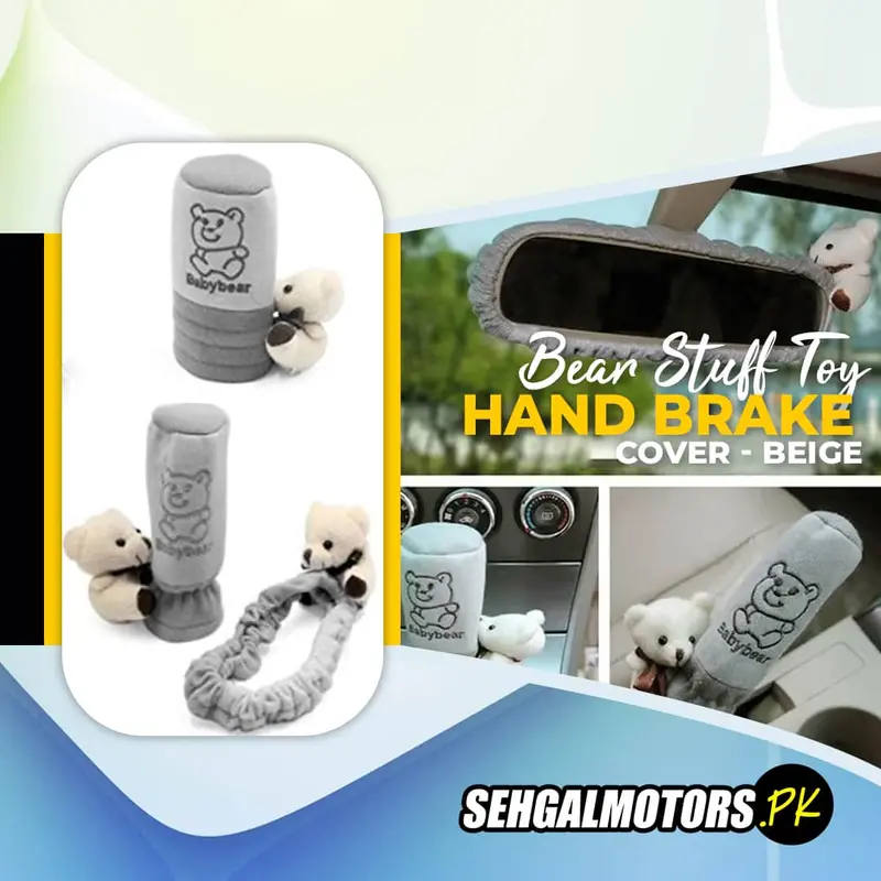 Bear Stuff Toy Covers For Car Hand Brake And Gear Cover 3 Pcs - ( Bhalu Set) 1