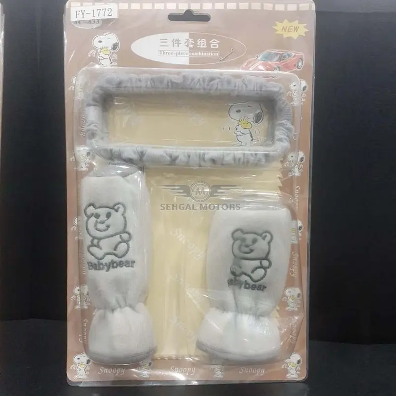 Bear Stuff Toy Covers For Car Interior 3 Pcs Without Bear Gray 1