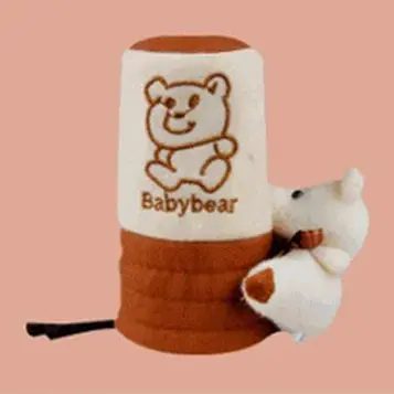 Bear Stuff Toy Handbrake Cover Beige - Car Cloth Handbrake Decorative Cover | Hand Brake 2
