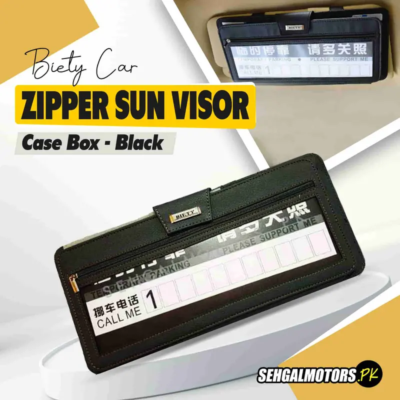 Biety Zipper Car Sun Visor / Sunshade Tissue Holder Case Box - Black 1