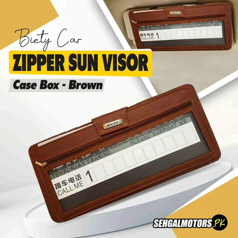 Biety Zipper Car Sun Visor / Sunshade Tissue Holder Case Box - Brown 1
