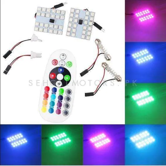 Big Version Rgb Multi Color Smd Interior Dome Light With Remote 2