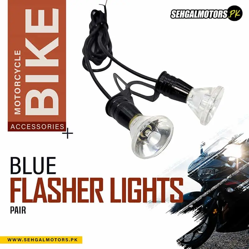 Bike Blue Flasher Lights Pair 1