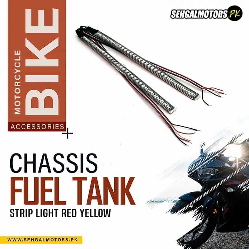 Bike Chassis Fuel Tank Strip Light Red Yellow 1