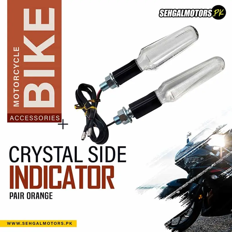 Bike Crystal Side Indicator Pair Orange Design C (A70360) 1